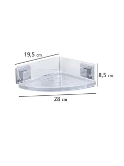 Wenko Badmöbel|Badezimmermöbel<Edelstahl-Eckablage "Quadro" - (B)28 x (H)8,5 x (T)19,5 cm