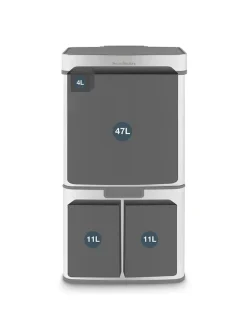 Les collectors Mülleimer<Edelstahl-Recycling-Mülleimer - 69 l