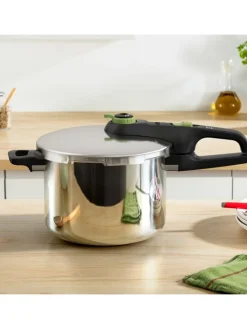 Tefal Kochgeschirr<Edelstahl-Schnellkochtopf "Secure trendy" - 6 l