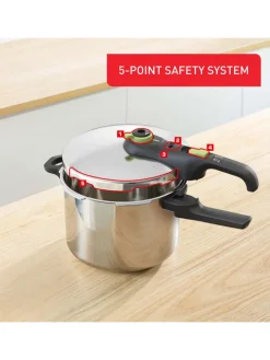 Tefal Kochgeschirr<Edelstahl-Schnellkochtopf "Secure trendy" - 6 l