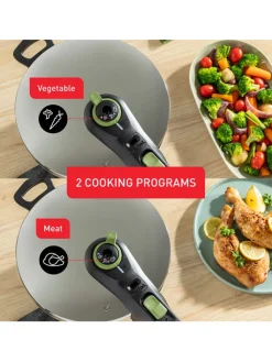 Tefal Kochgeschirr<Edelstahl-Schnellkochtopf "Secure trendy" - 6 l