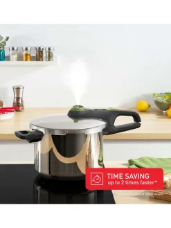 Tefal Kochgeschirr<Edelstahl-Schnellkochtopf "Secure trendy" - 6 l