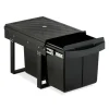 relaxdays Mülleimer<Einbaumülleimer in Schwarz - 2x 15 l