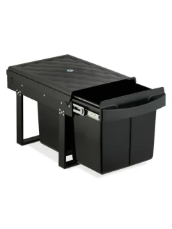 relaxdays Mülleimer<Einbaumülleimer in Schwarz - 2x 15 l