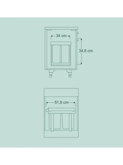 relaxdays Mülleimer<Einbaumülleimer in Schwarz - 2x 15 l
