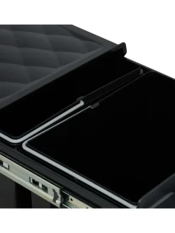relaxdays Mülleimer<Einbaumülleimer in Schwarz - 2x 15 l