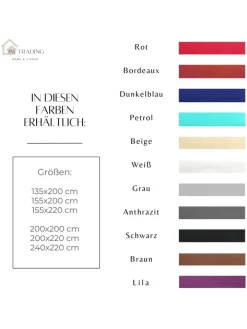 COFI 1453 Bettwäsche & Bettwaren<Einfarbige Bettwäsche 100% Baumwolle in Anthrazit