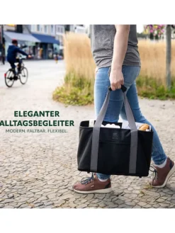 eluno Einkaufstaschen & -Trolleys<Einkaufskorb schwarz