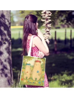 Mr. & Mrs. Panda Einkaufstaschen & -Trolleys<Einkaufstasche Bären mit Blumenkranz Design ohn... in Weiß