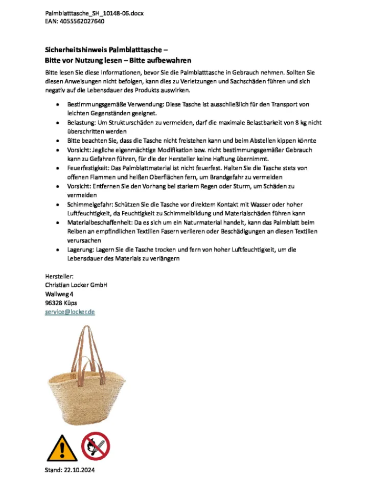 kobolo Einkaufstaschen & -Trolleys<Einkaufstasche NATPALMBAG in Braun