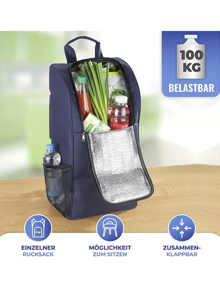 Wenko Einkaufstaschen & -Trolleys<Einkaufstrolley in Dunkelblau - (B)58 x (H)103 x (T)39 cm