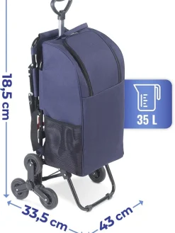 Wenko Einkaufstaschen & -Trolleys<Einkaufstrolley in Dunkelblau - (B)58 x (H)103 x (T)39 cm