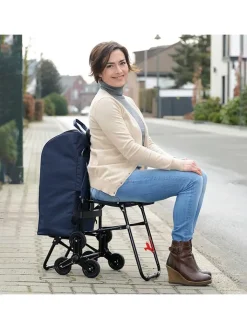 Wenko Einkaufstaschen & -Trolleys<Einkaufstrolley in Dunkelblau - (B)58 x (H)103 x (T)39 cm