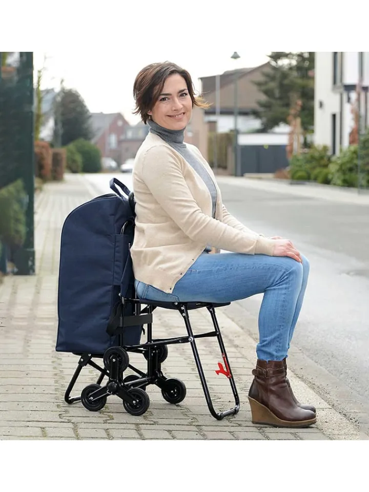 Wenko Einkaufstaschen & -Trolleys<Einkaufstrolley in Dunkelblau - (B)58 x (H)103 x (T)39 cm