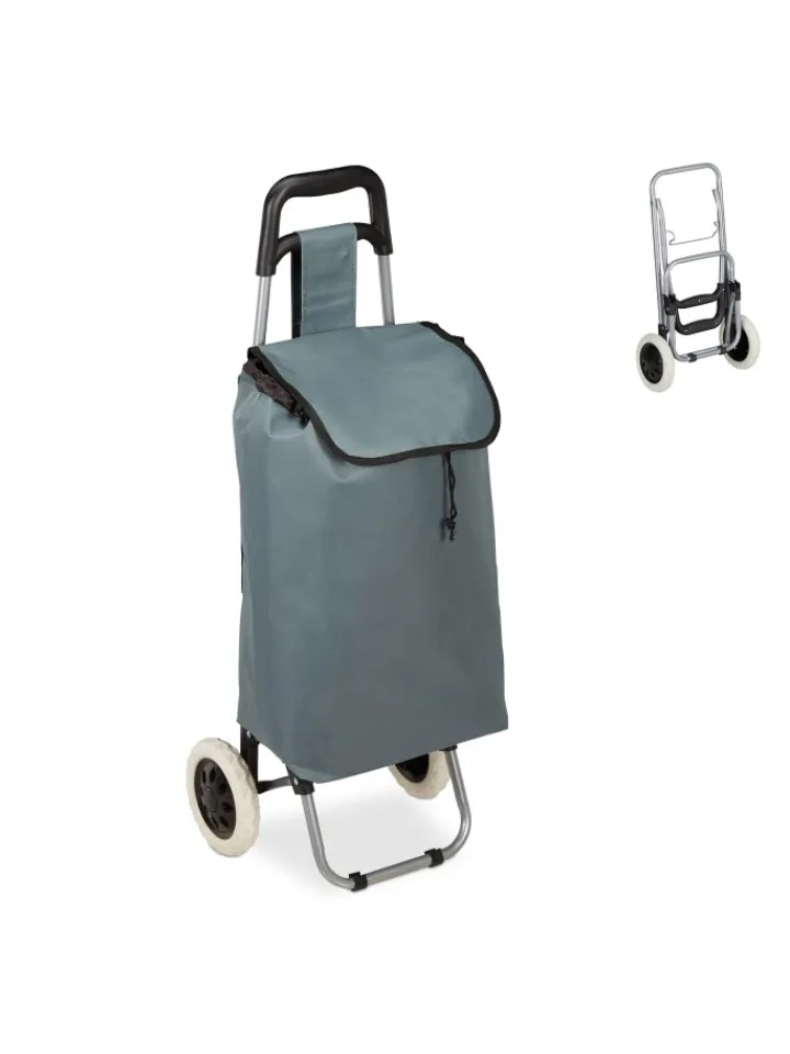 relaxdays Einkaufstaschen & -Trolleys<Einkaufstrolley in Grau