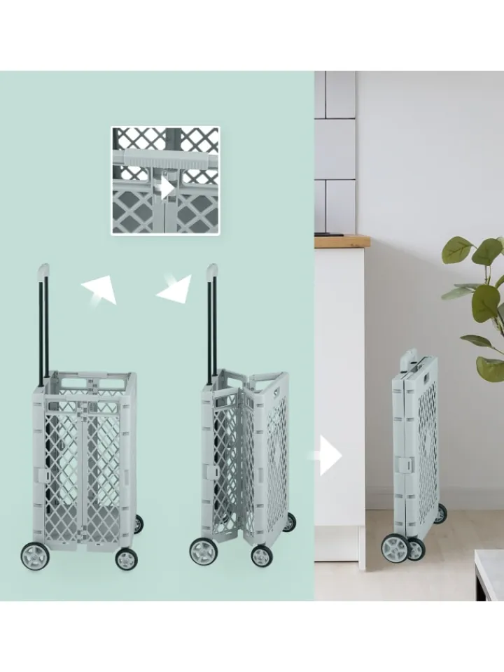 relaxdays Einkaufstaschen & -Trolleys<Einkaufstrolley in Grau