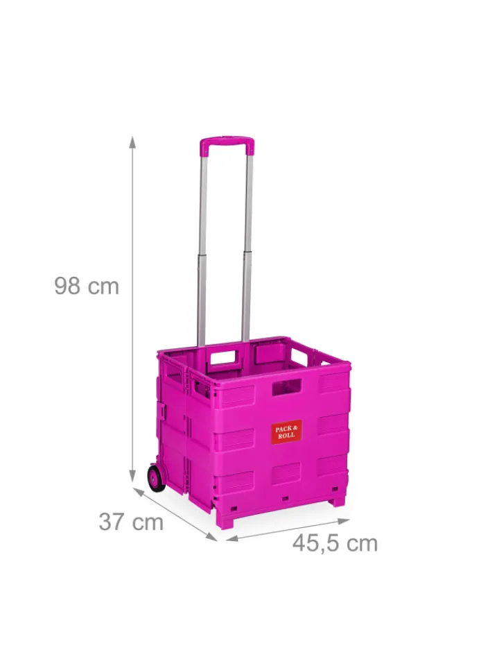 relaxdays Einkaufstaschen & -Trolleys<Einkaufstrolley in Pink
