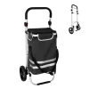 relaxdays Einkaufstaschen & -Trolleys<Einkaufstrolley in Schwarz - 45 l