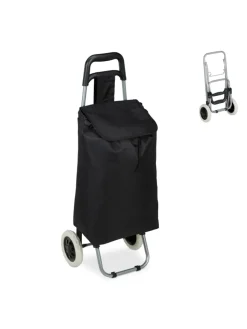 relaxdays Einkaufstaschen & -Trolleys<Einkaufstrolley in Schwarz