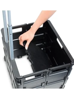 relaxdays Einkaufstaschen & -Trolleys<Einkaufstrolley in Schwarz - (B)42 x (H)100 x (T)37 cm