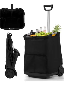 COSTWAY Einkaufstaschen & -Trolleys<Einkaufstrolley klappbar 50 L in Schwarz