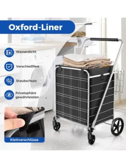 COSTWAY Einkaufstaschen & -Trolleys<Einkaufstrolley Klappbar in Silber