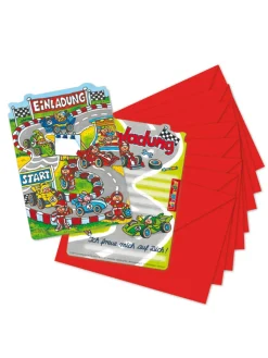 Lutz Mauder Partyzubehör & -Dekoration<Einladungs-Set "Rennautos" in Rot