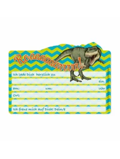 Lutz Mauder Partyzubehör & -Dekoration<Einladungs-Set "T-Rex" in Hellgrün
