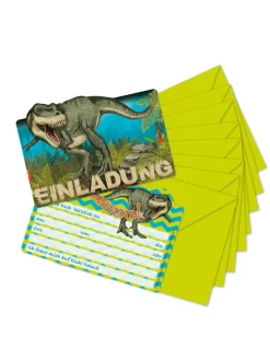 Lutz Mauder Partyzubehör & -Dekoration<Einladungs-Set "T-Rex" in Hellgrün