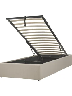 Beliani Betten & Matratzen<Einzelbett DINAN in Beige - (W) 99 x (H) 31 x (L) 214 cm