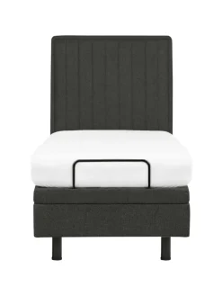 Beliani Betten & Matratzen<Einzelbett DUKE II in Grau/Schwarz - (W) 80 x (H) 120 x (L) 216 cm