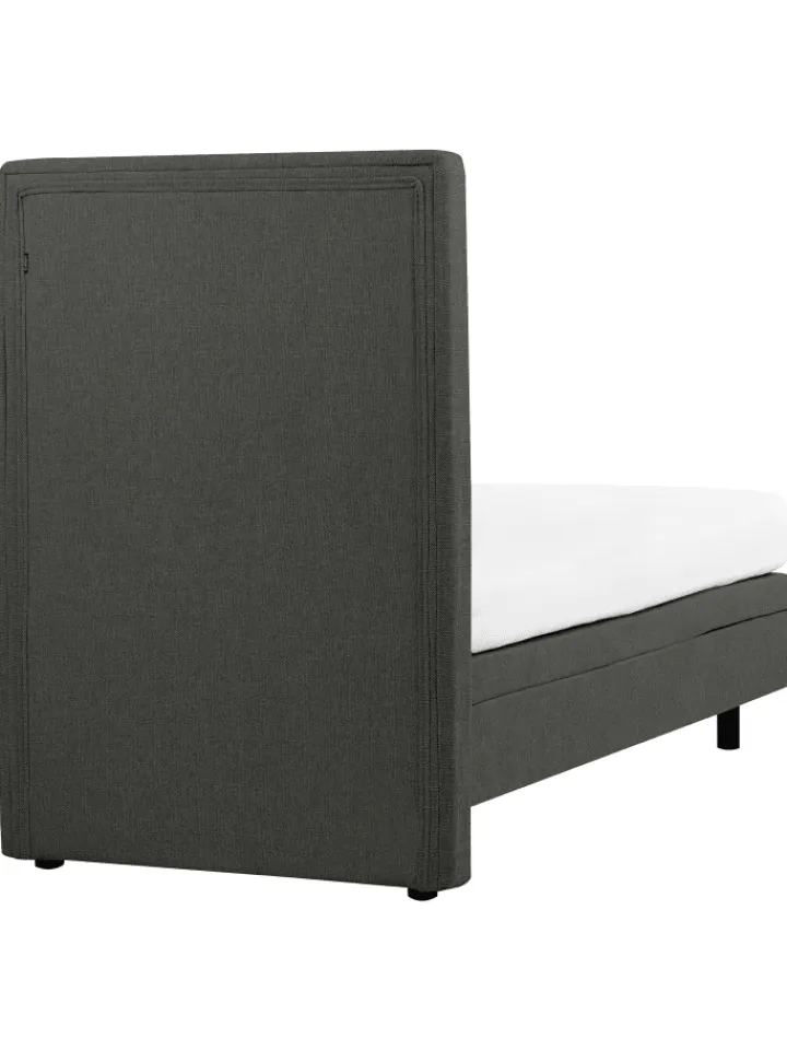 Beliani Betten & Matratzen<Einzelbett DUKE II in Grau/Schwarz - (W) 80 x (H) 120 x (L) 216 cm