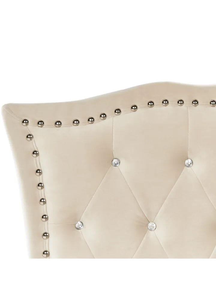 Beliani Betten & Matratzen<Einzelbett METZ in Beige/Silber - (W) 126 x (H) 102 x (L) 217 cm