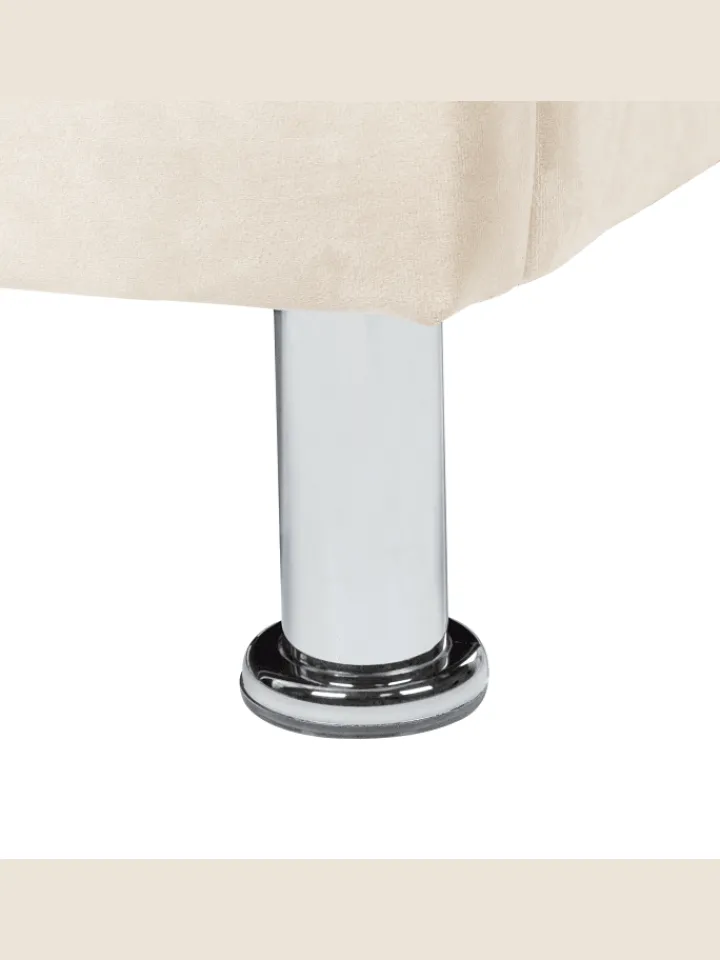 Beliani Betten & Matratzen<Einzelbett METZ in Beige/Silber - (W) 126 x (H) 102 x (L) 217 cm