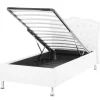 Beliani Betten & Matratzen<Einzelbett METZ in Weiß/Silber - (W) 126 x (H) 102 x (L) 217 cm