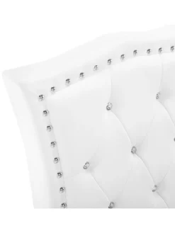 Beliani Betten & Matratzen<Einzelbett METZ in Weiß/Silber - (W) 126 x (H) 102 x (L) 217 cm