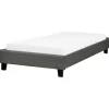 Beliani Betten & Matratzen<Einzelbett ROANNE in Grau/Braun - (W) 99 x (H) 29 x (L) 211 cm