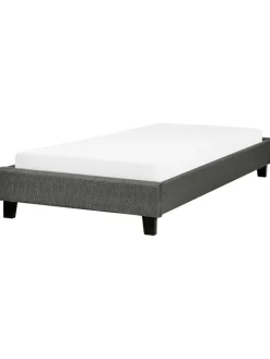 Beliani Betten & Matratzen<Einzelbett ROANNE in Grau/Braun - (W) 99 x (H) 29 x (L) 211 cm