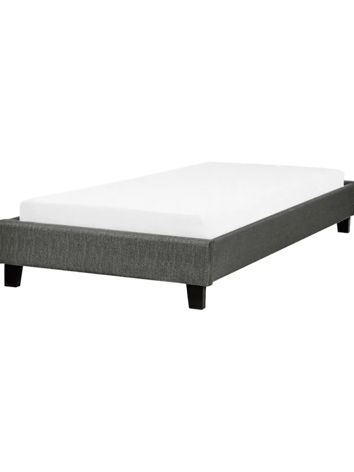 Beliani Betten & Matratzen<Einzelbett ROANNE in Grau/Braun - (W) 99 x (H) 29 x (L) 211 cm