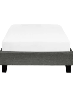 Beliani Betten & Matratzen<Einzelbett ROANNE in Grau/Braun - (W) 99 x (H) 29 x (L) 211 cm