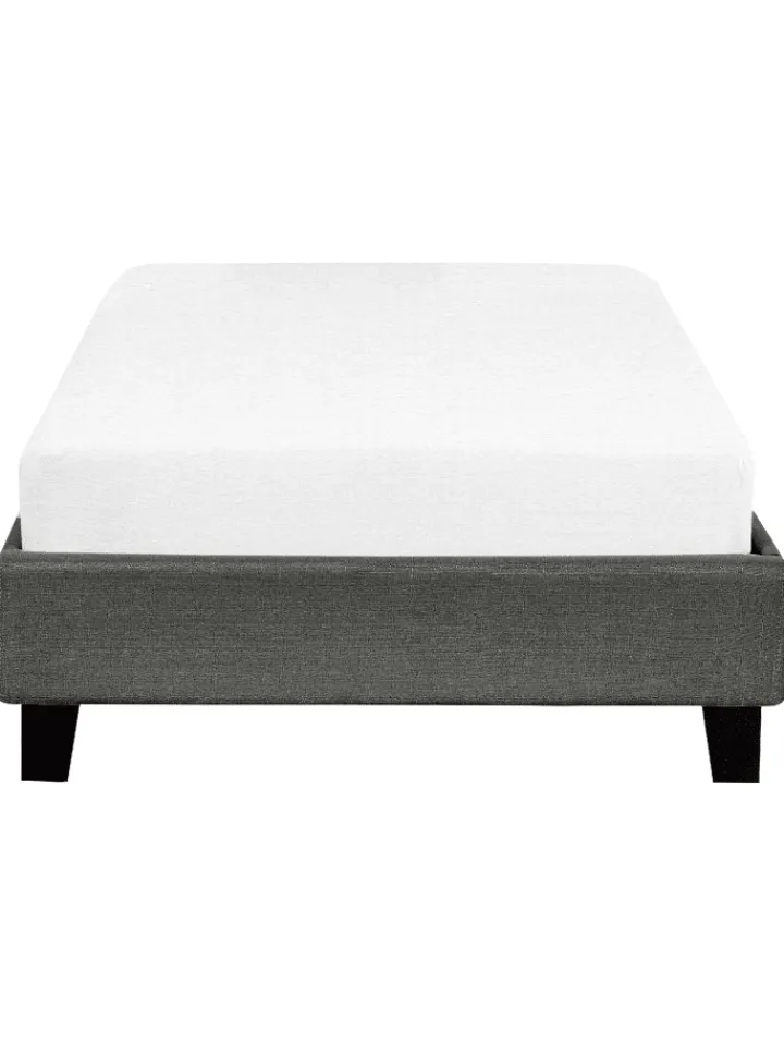 Beliani Betten & Matratzen<Einzelbett ROANNE in Grau/Braun - (W) 99 x (H) 29 x (L) 211 cm