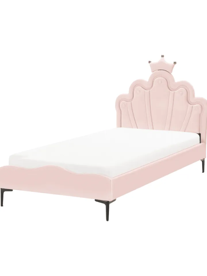 Beliani Betten & Matratzen<Einzelbett RUBIAN in Rosa/Schwarz - (W) 103 x (H) 115 x (L) 209 cm