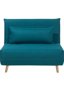 Beliani Sitzmöbel<Einzelsofa SETTEN in Blau/Braun - (W) 104 x (H) 82 x (L) 90 cm