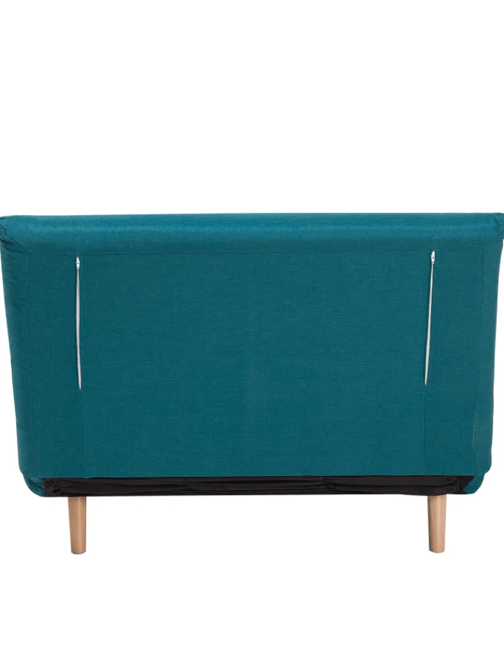 Beliani Sitzmöbel<Einzelsofa SETTEN in Blau/Braun - (W) 104 x (H) 82 x (L) 90 cm