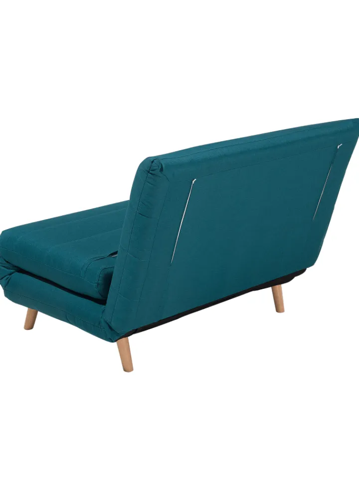 Beliani Sitzmöbel<Einzelsofa SETTEN in Blau/Braun - (W) 104 x (H) 82 x (L) 90 cm