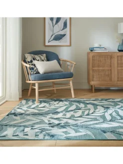 KADIMA DESIGN Outdoorteppiche<Eleganter Balkonteppich mit floralem Türkis-Design