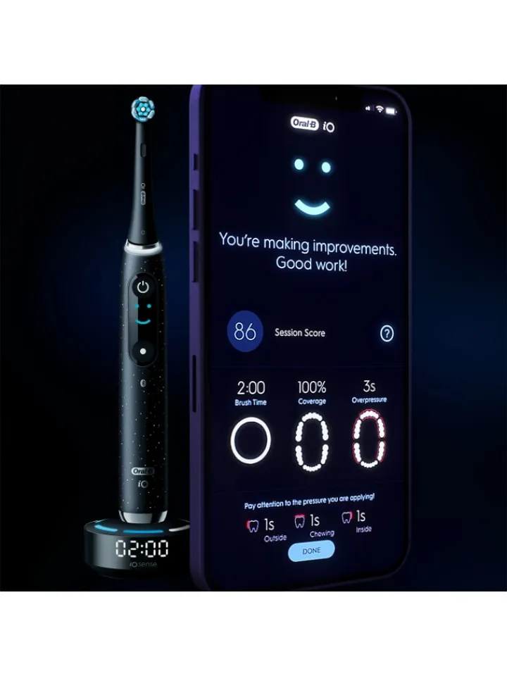 Oral-B Zahn & Mundpflege<Elektr. Zahnbürste "iO10 + LadeReiseetui" +12 Aufsteckbürsten "Sanfte Reinigung"