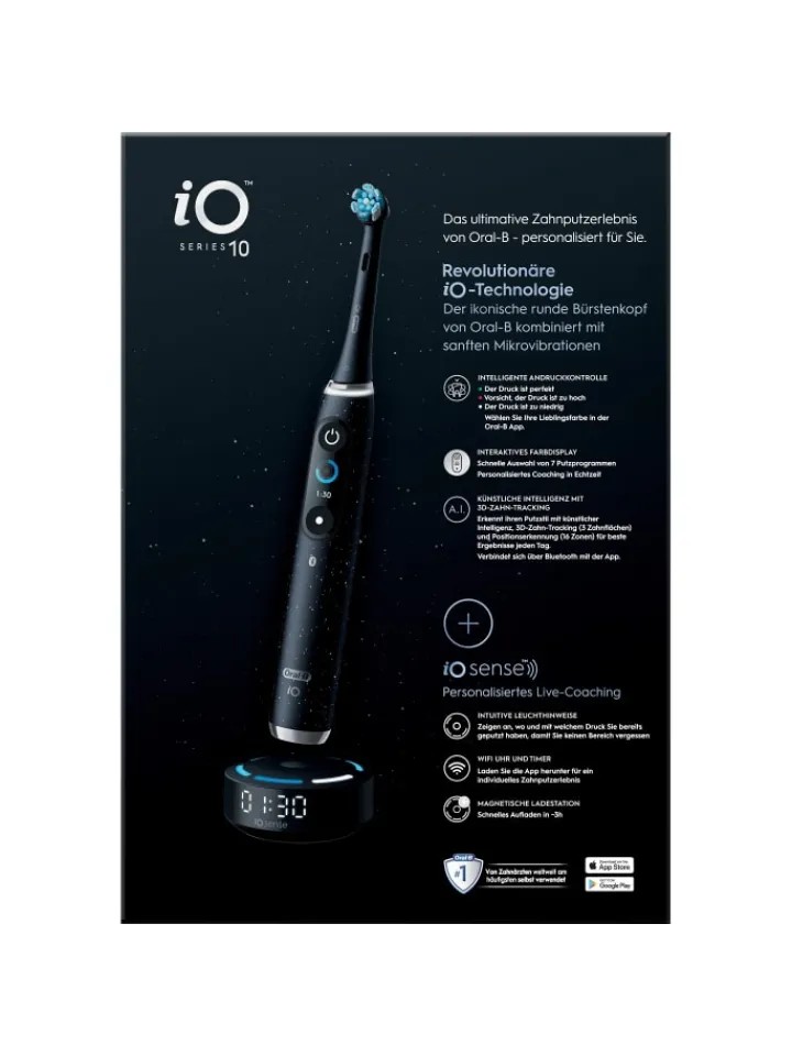 Oral-B Zahn & Mundpflege<Elektr. Zahnbürste "iO10 + LadeReiseetui" +12 Aufsteckbürsten "Sanfte Reinigung"