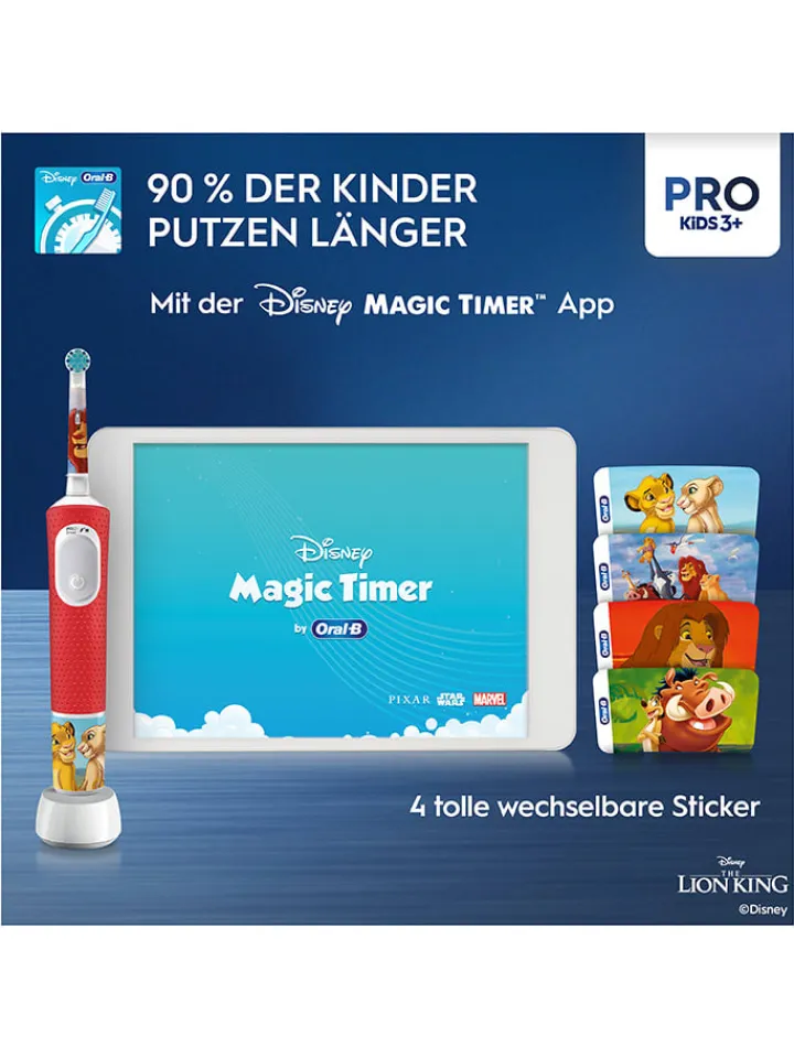 Oral-B Technik|Zahn & Mundpflege<Elektr. Zahnbürste "Vitality Pro 103 König der Löwen" in Rot