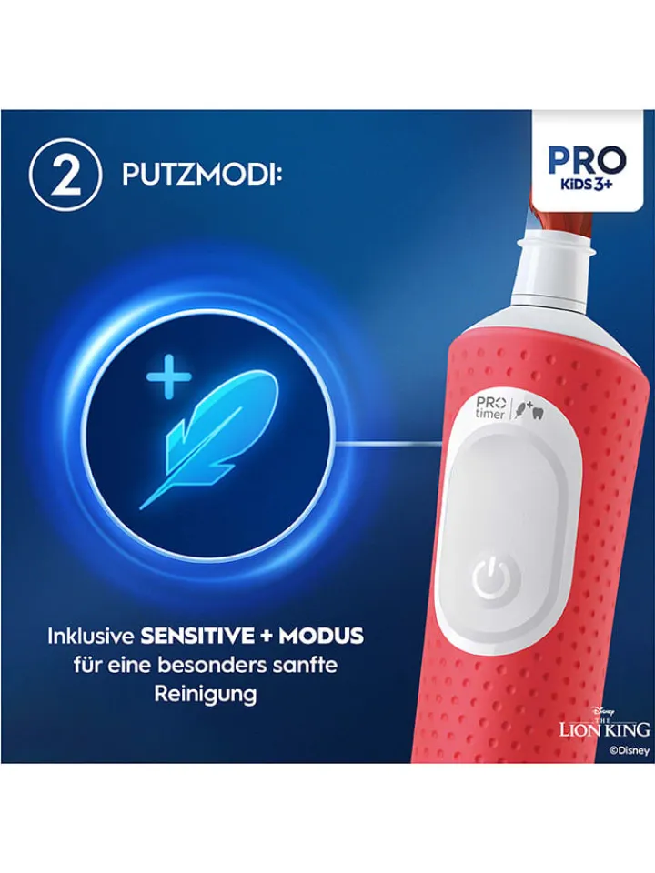 Oral-B Technik|Zahn & Mundpflege<Elektr. Zahnbürste "Vitality Pro 103 König der Löwen" in Rot